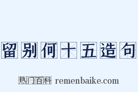 留别何十五造句是什么意思的图片